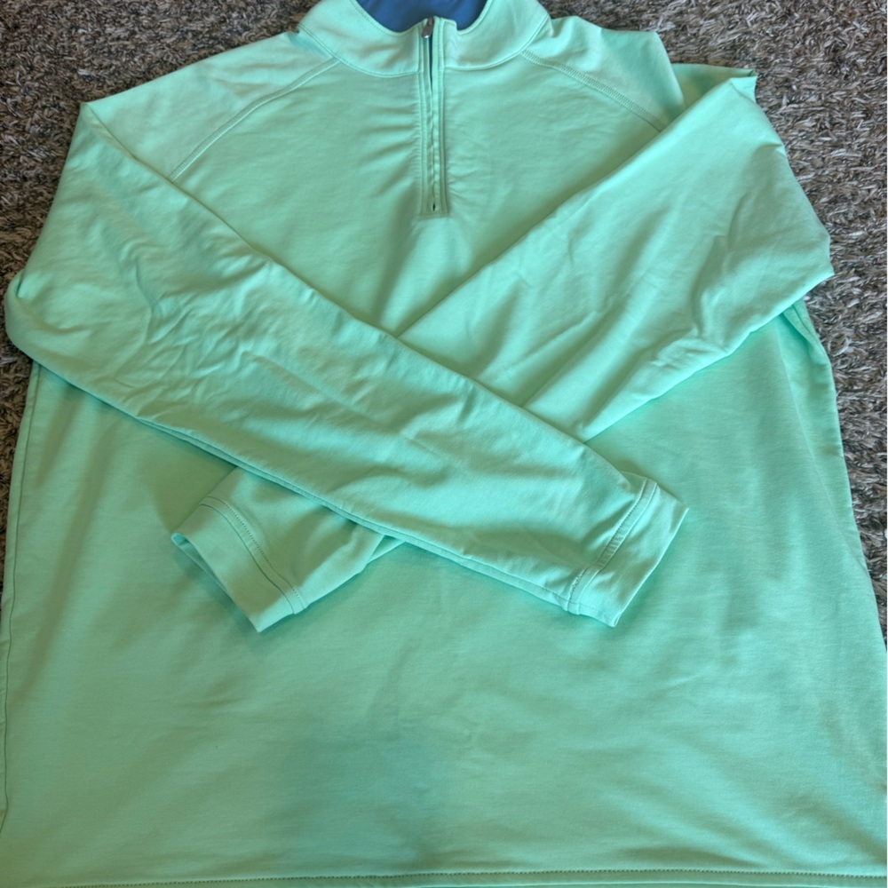 Peter Millar Seaside Light Green Quarter Zip